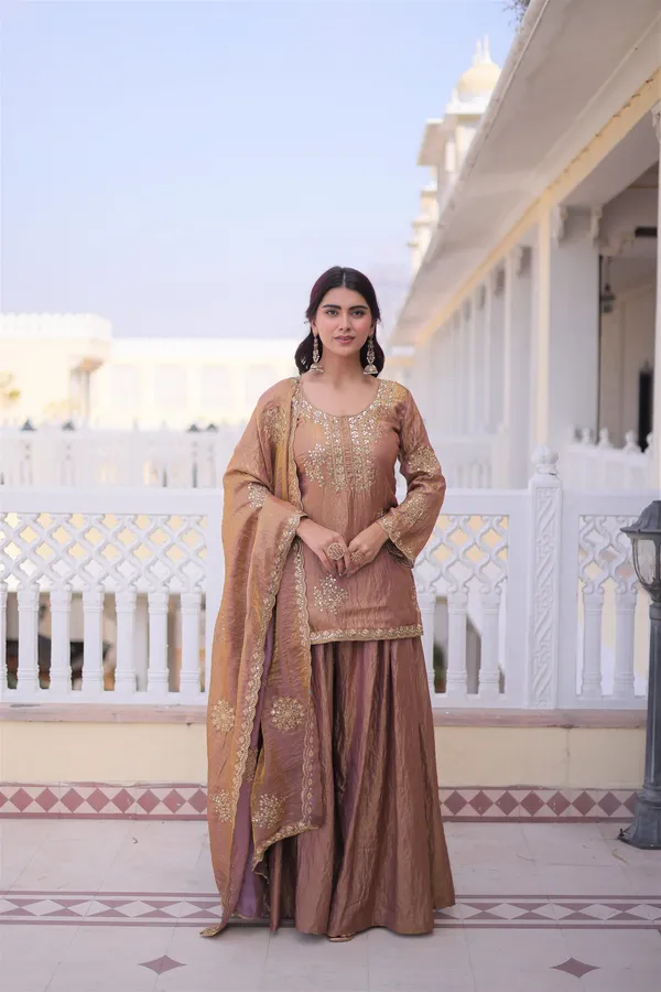 Women's_Coffee_Brown_Fendi_Crush_Embroidered_Top_Sharara_Dupatta_Set_Designer_Readymade_Party_Wear_Suit