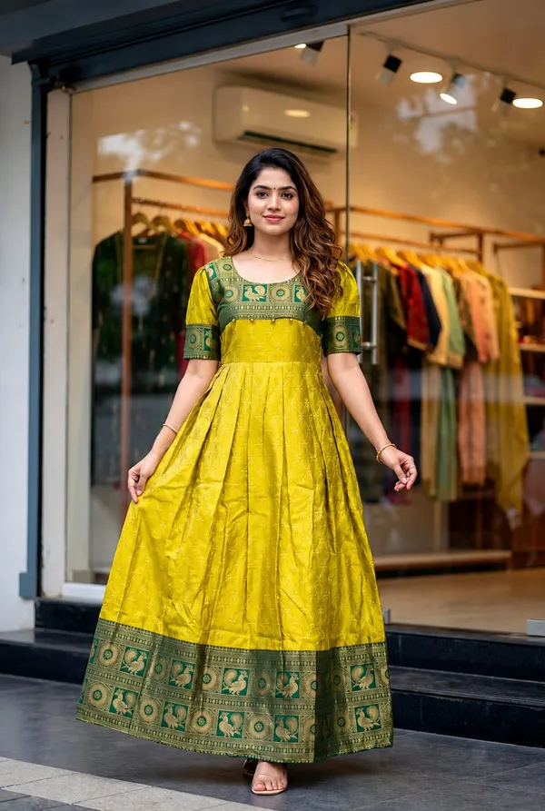 Women's_Mustard_Yellow_Heavy_Lichi_Silk_Jacquard_Traditional_Gown__Designer_Party_Wear_Ethnic_Gown