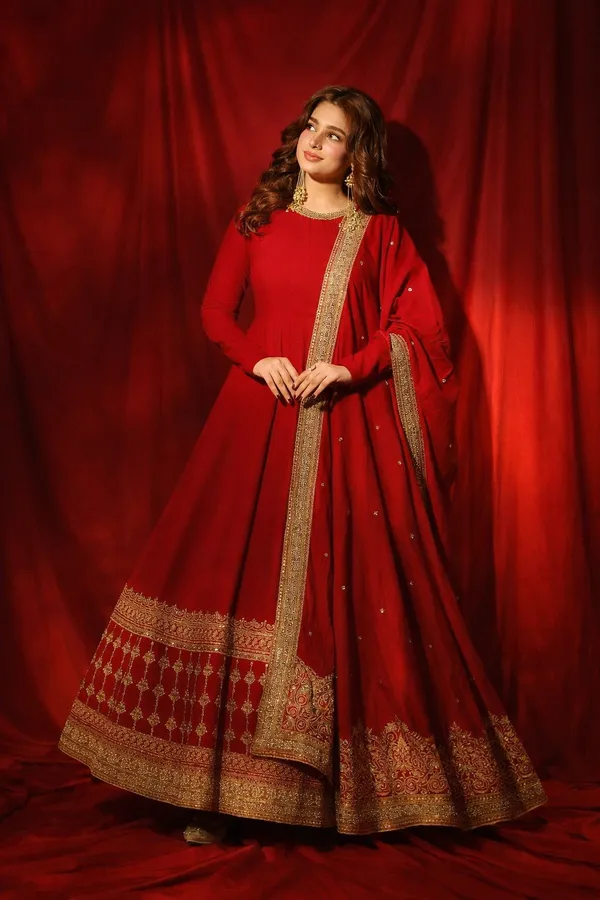 Premium_Red_Vichitra_Silk_Embroidered_Gown_With_Pant_&_Dupatta_Set