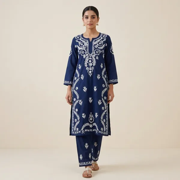 Super_Fashion_Royal_Navy_Lucknowi_Embroidered_Rayon_Kurta_Palazzo_Set_(M627F)