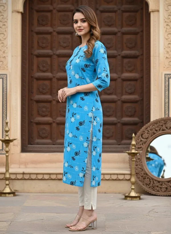 Blue_Rayon_Premium_Kurti_For_Women