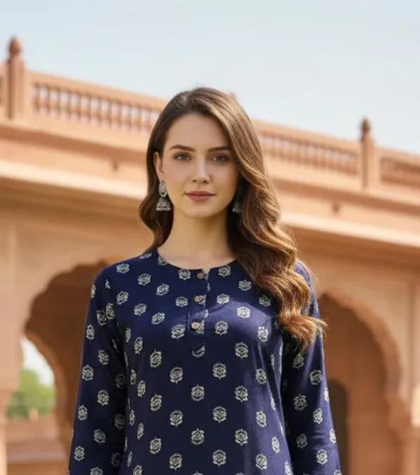 Blue_Rayon_Premium_Kurti_For_Women