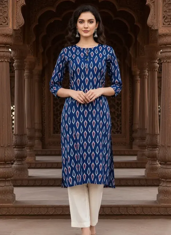 Blue_Rayon_Premium_Kurti_For_Women