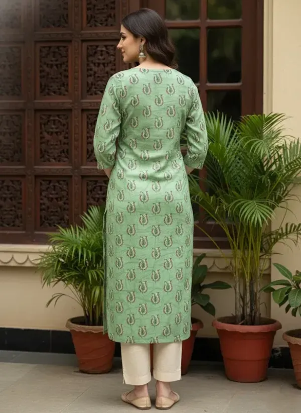 Green_Rayon_Premium_Kurti_For_Women