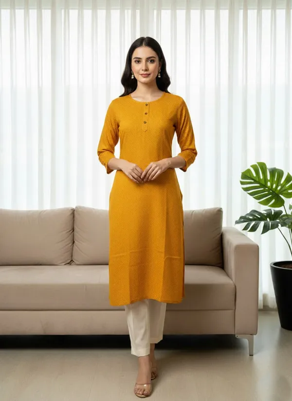 Orange_Cotton_Premium_Kurti_For_Women