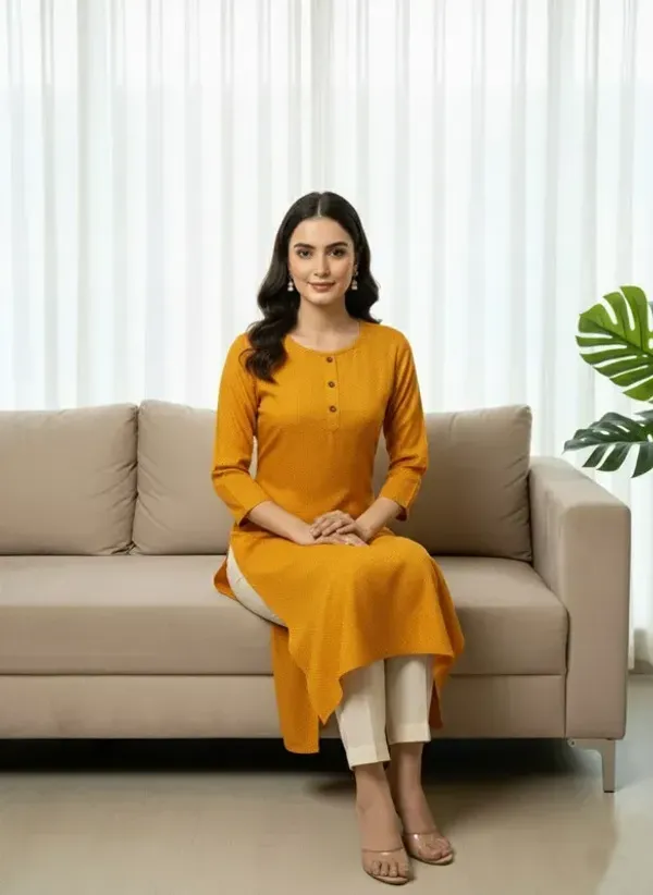 Orange_Cotton_Premium_Kurti_For_Women