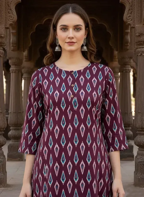 Purple_Rayon_Premium_Kurti_For_Women