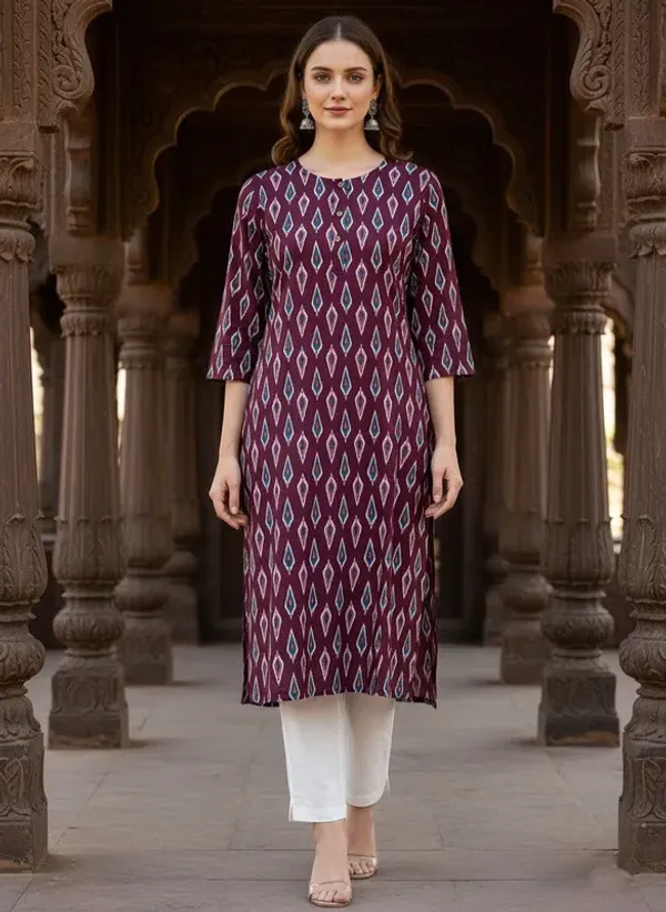 Purple_Rayon_Premium_Kurti_For_Women
