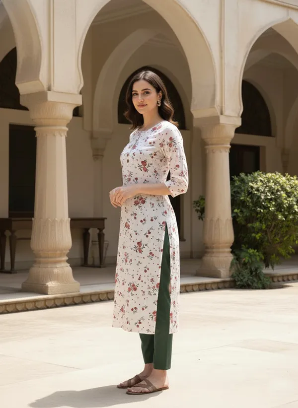 White_Rayon_Premium_Kurti_For_Women