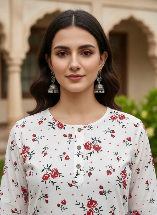 White_Rayon_Premium_Kurti_For_Women