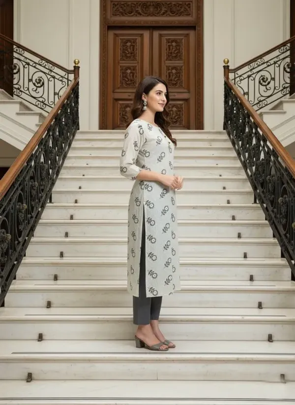 White_Rayon_Premium_Kurti_For_Women