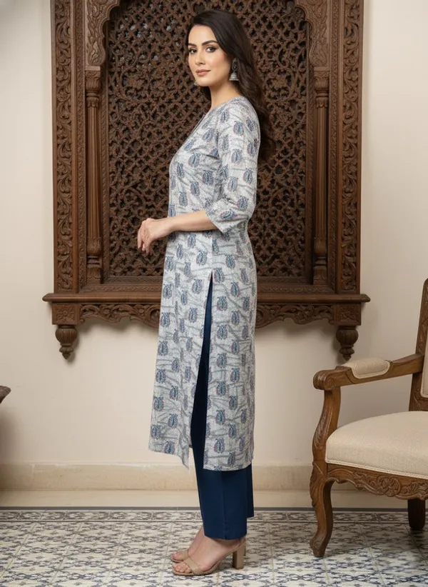White_Rayon_Premium_Kurti_For_Women