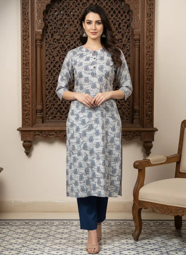 White_Rayon_Premium_Kurti_For_Women