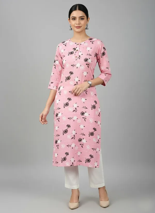 Pink_Rayon_Premium_Kurti_For_Girls