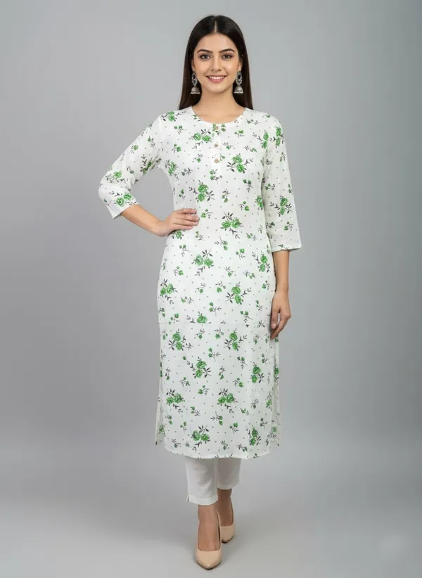 White_Rayon_Premium_Kurti_For_Women