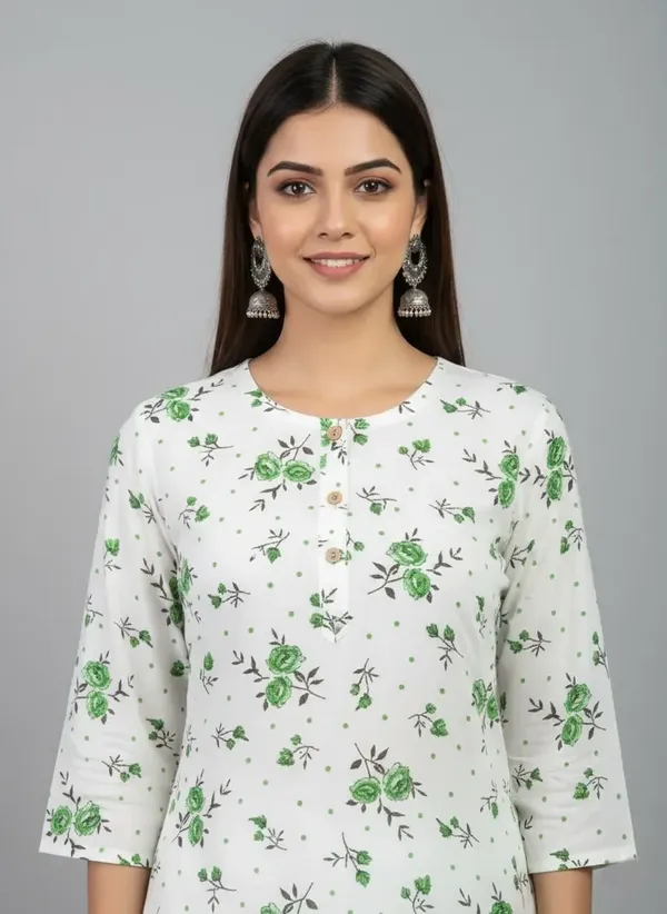 White_Rayon_Premium_Kurti_For_Women