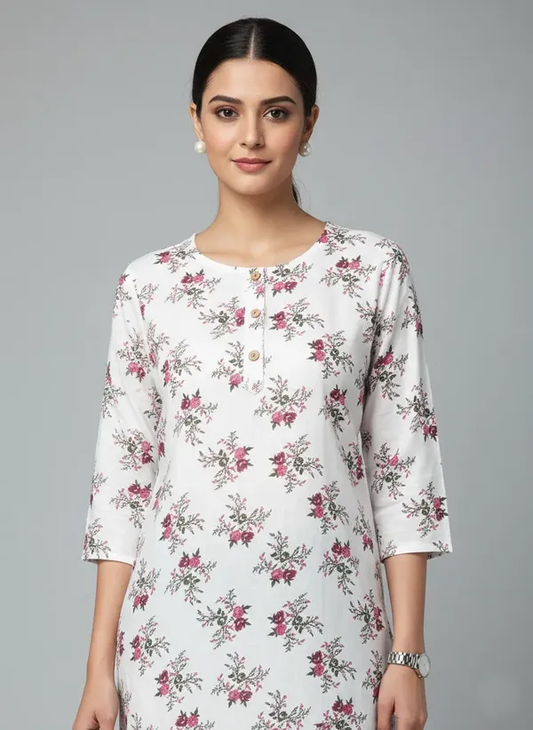White_Rayon_Premium_Kurti_For_Women