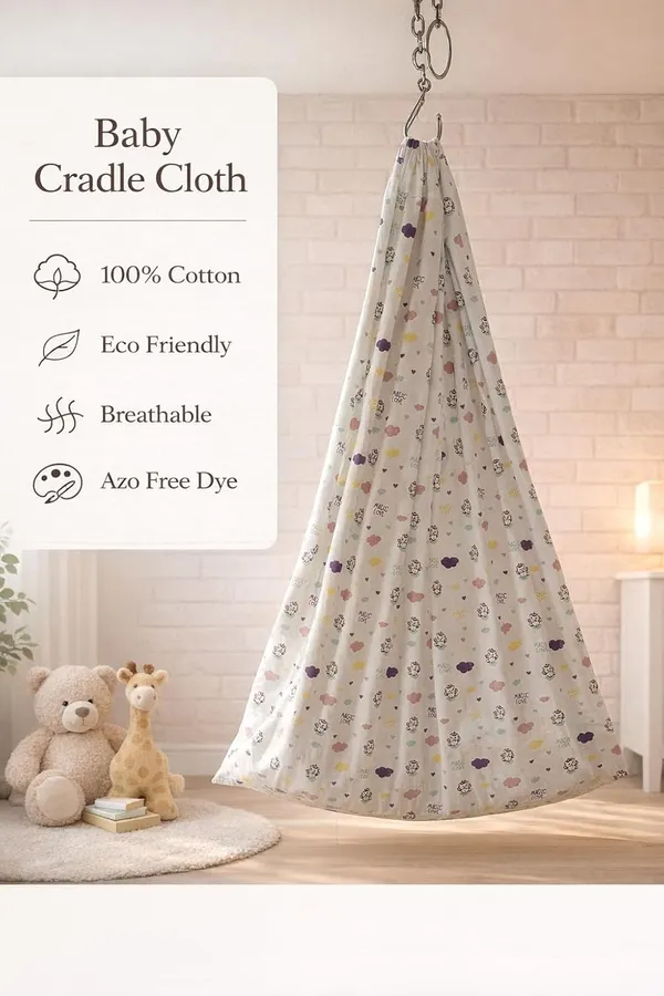 Cradle_cloth_with_Mosquito_Net_(Bee_Hive,_Yellow)