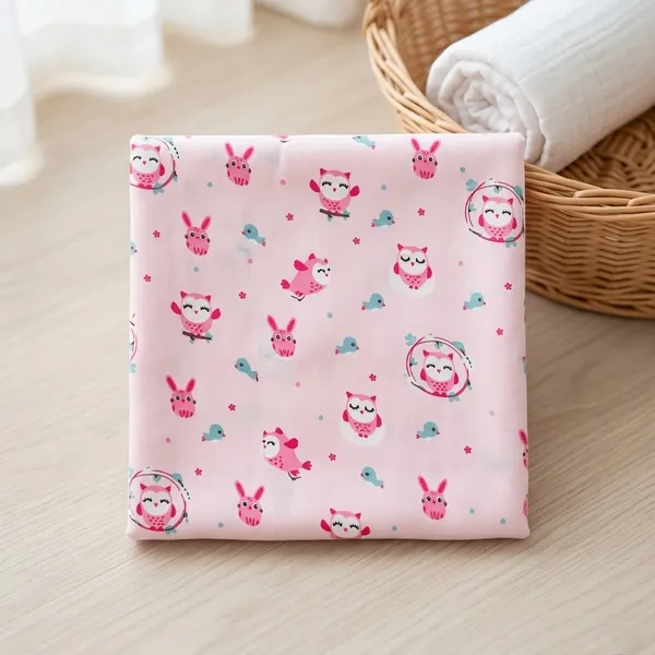 Muslin_Swaddle_-_Pink_Owl