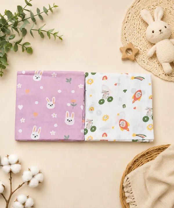 Pack_Of_2_Muslin_Swaddle_Wrap_For_Babies_100*100_cm