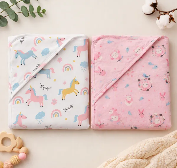 Pack_Of_2_Muslin_Hooded_Towel_For_Babies