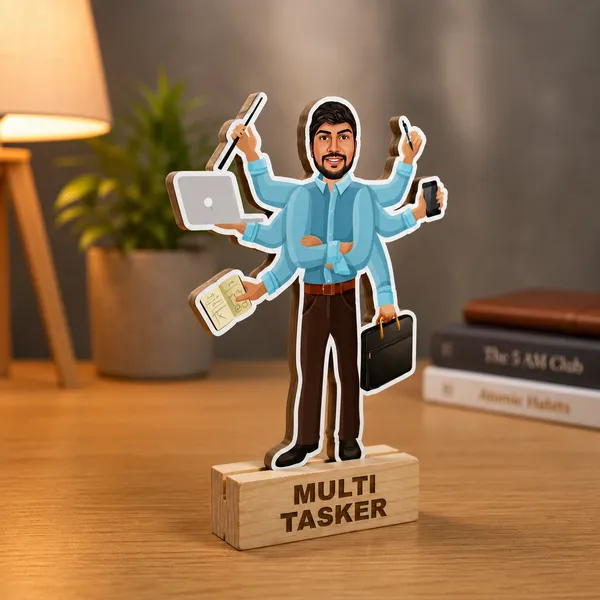 Multitasker_Man_Custom_Caricature_Standee