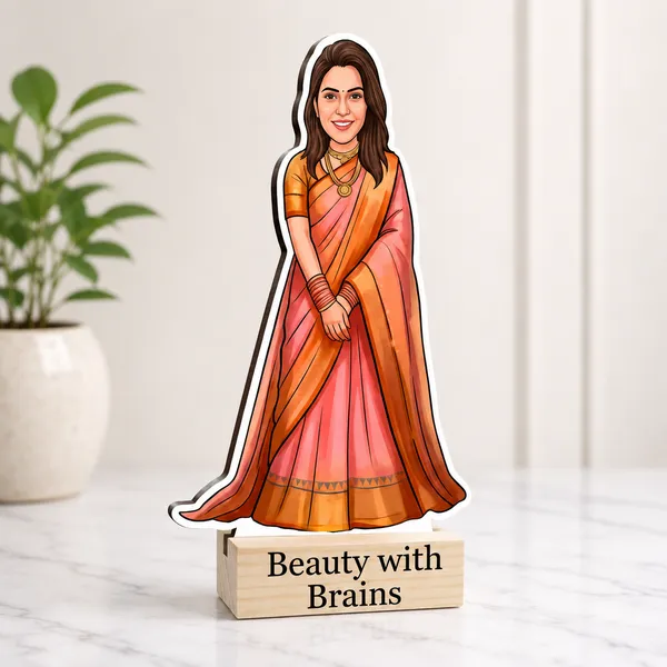 Lady_In_Saree_Indian_Ethnic_Caricature_Standee