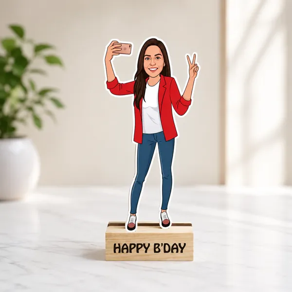 Selfie_Queen_Social_Media_Custom_Caricature_Standee