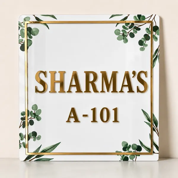Acrylic_Square_Personalized_Name_Plate_White_with_Floral_Design