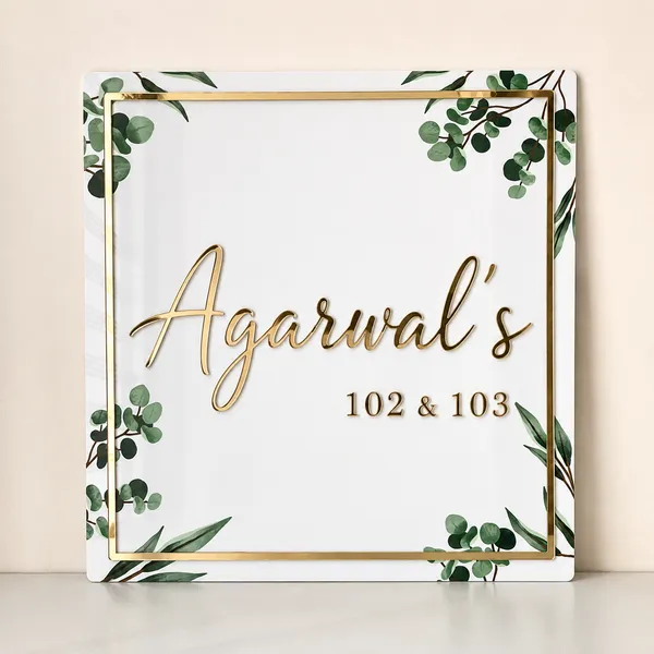 Acrylic_Square_Personalized_Name_Plate_White_with_Floral_Design