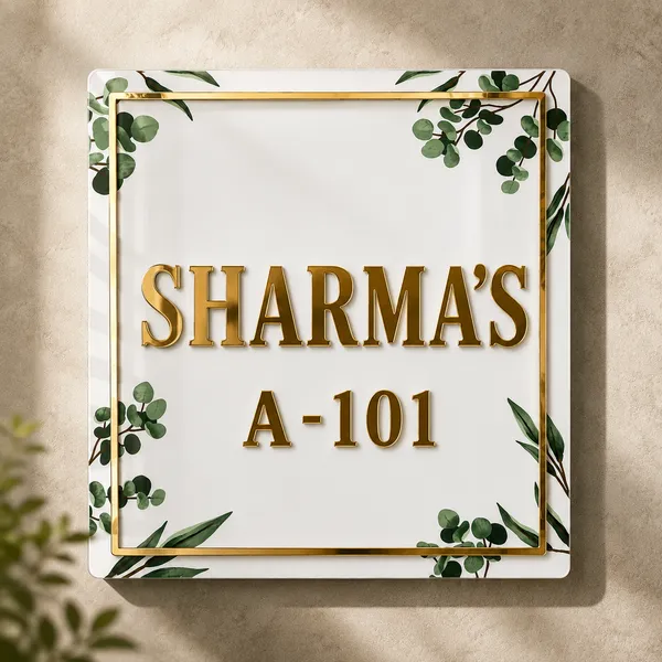 Acrylic_Square_Personalized_Name_Plate_White_with_Floral_Design