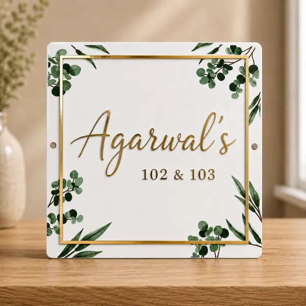 Acrylic_Square_Personalized_Name_Plate_White_with_Floral_Design