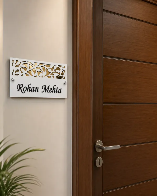 Wood_Mdf_Personalized_Glossy_White_Home_Name_Plate