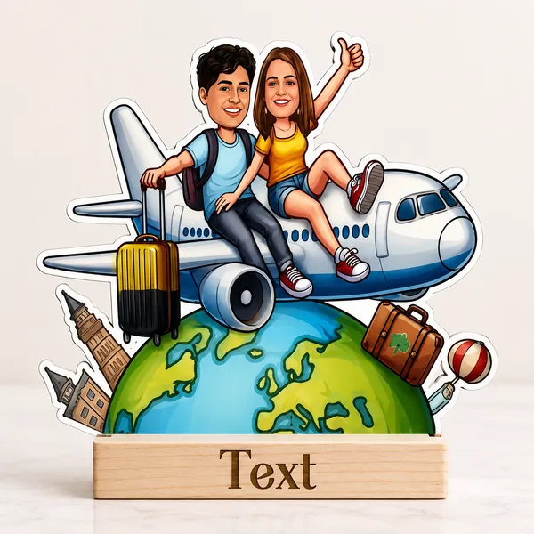 World_Tour_Couple_Travel_Themed_Caricature_Standee