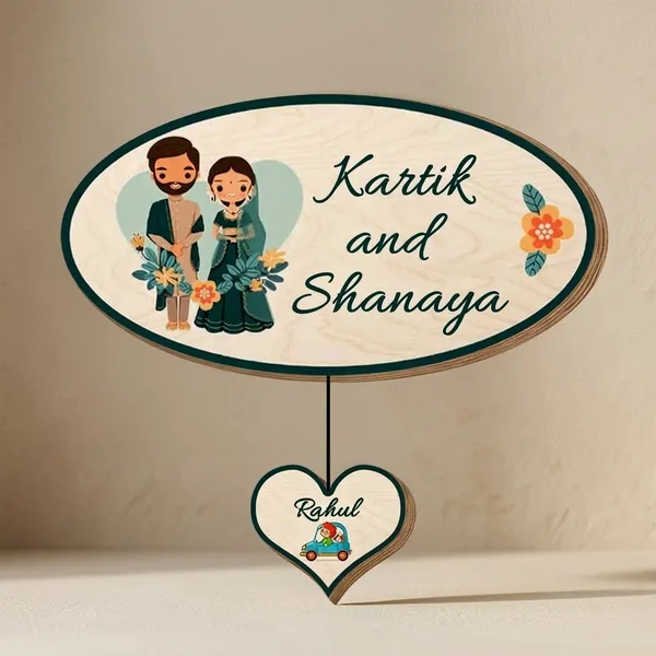 Wood_Oval_Character_Personalized_Name_Plate_Family_1_Child