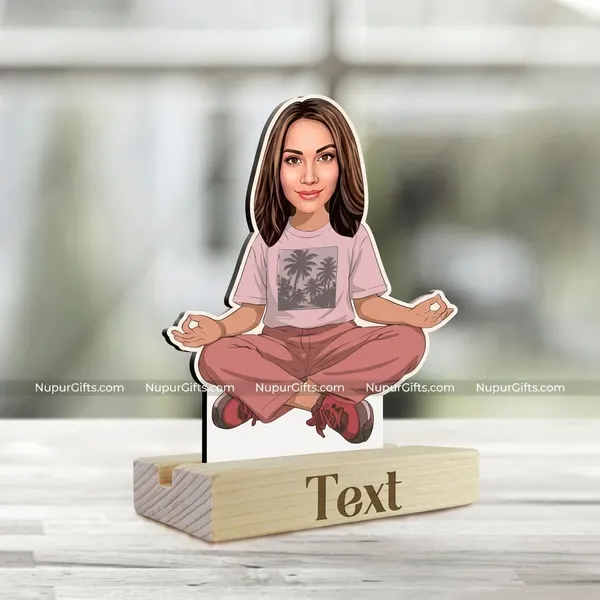 Yoga_Girl_Meditation_Pose_Personalized_Caricature_Standee