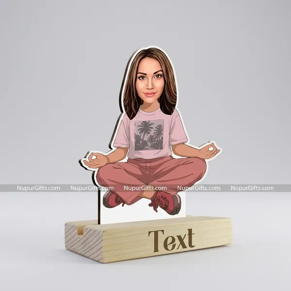 Yoga_Girl_Meditation_Pose_Personalized_Caricature_Standee