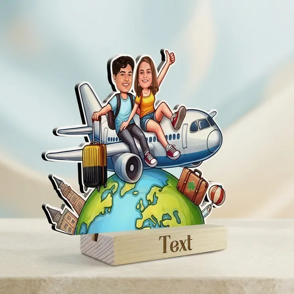 World_Tour_Couple_Travel_Themed_Caricature_Standee