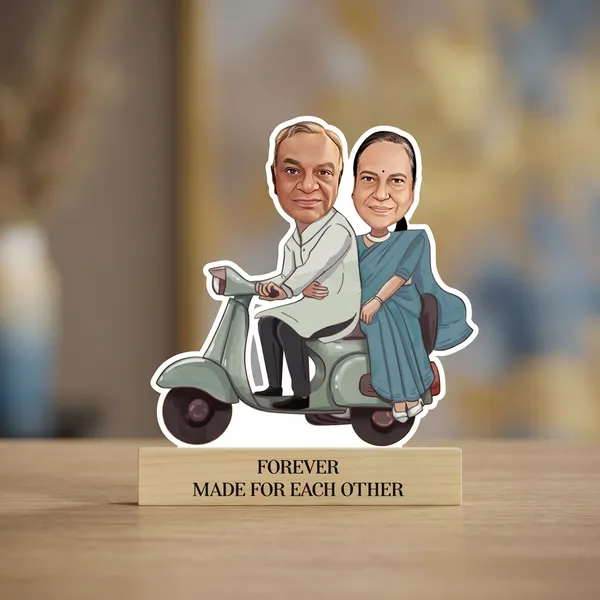 Vintage_Scooter_Couple_Custom_Caricature_Standee