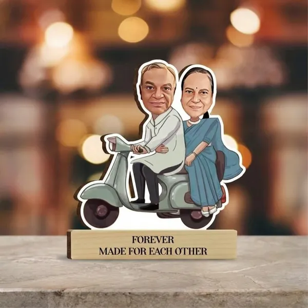 Vintage_Scooter_Couple_Custom_Caricature_Standee