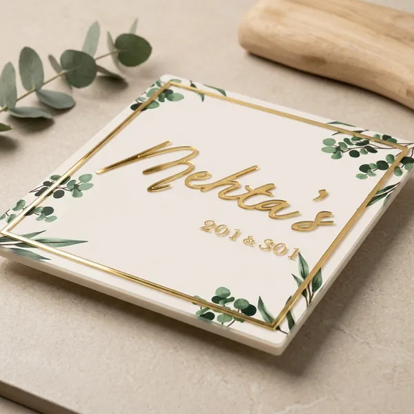 Acrylic_Square_Personalized_Name_Plate_White_with_Floral_Design