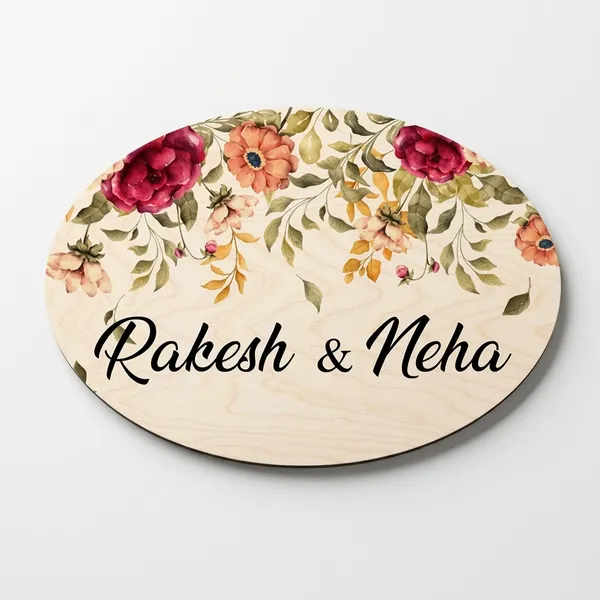 Wood_Floral_Oval_Red_Orange_Personalized_Name_Plate
