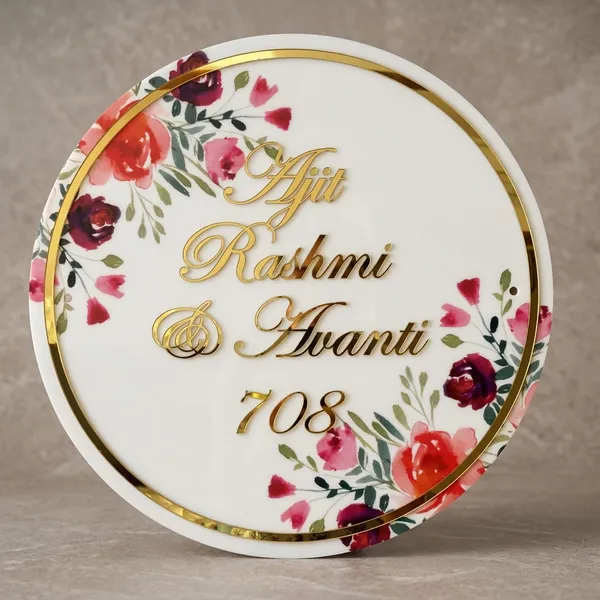 Acrylic_Decorative_Floral_Round_Personalized_Name_Plate