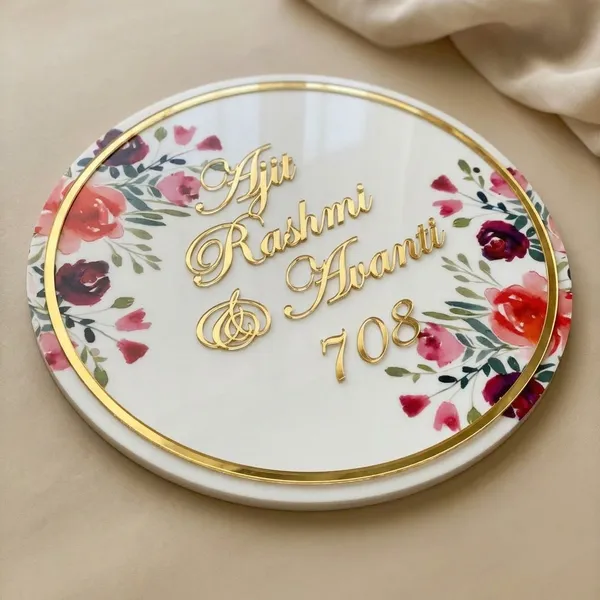 Acrylic_Decorative_Floral_Round_Personalized_Name_Plate