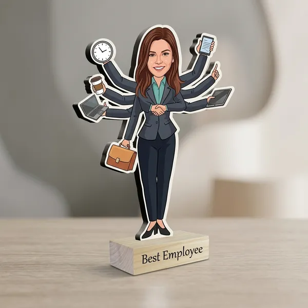 Female_Employee_Custom_Caricature_Standee