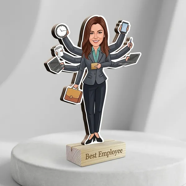Female_Employee_Custom_Caricature_Standee