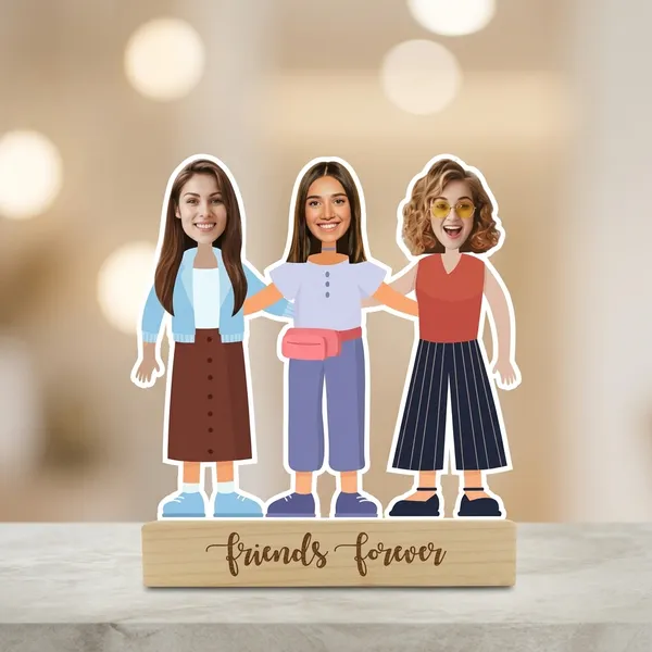 Three_Friends_Forever_Custom_Caricature_Standee_|_Gift_For_Bestfriends