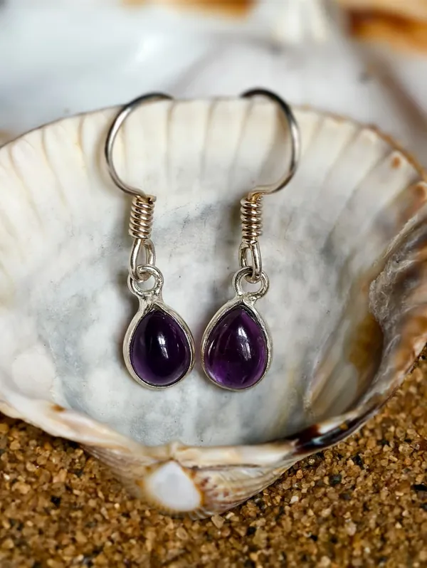 Amethyst_Teardrop_Dangle_Earrings