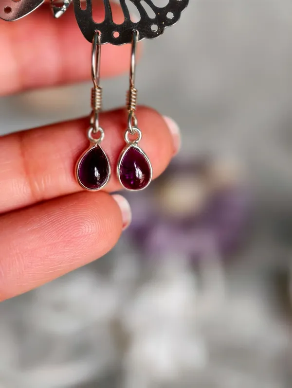 Amethyst_Teardrop_Dangle_Earrings