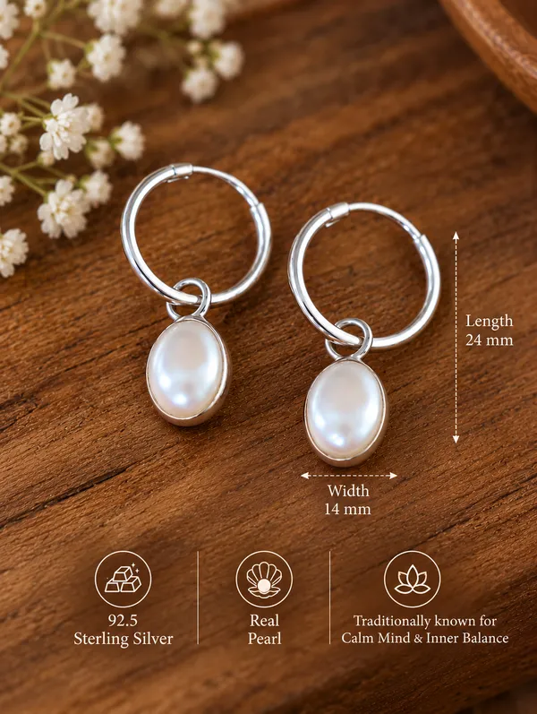 Freshwater_Oval_Pearl_Charm_Hoops